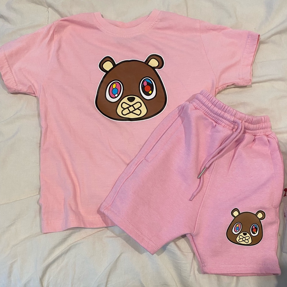 3/4 toddler Bear Graphic T-Shirt and Shorts Set
